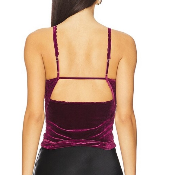 Free People Velvet Camisole in Deep Purple - Picture 2 of 6